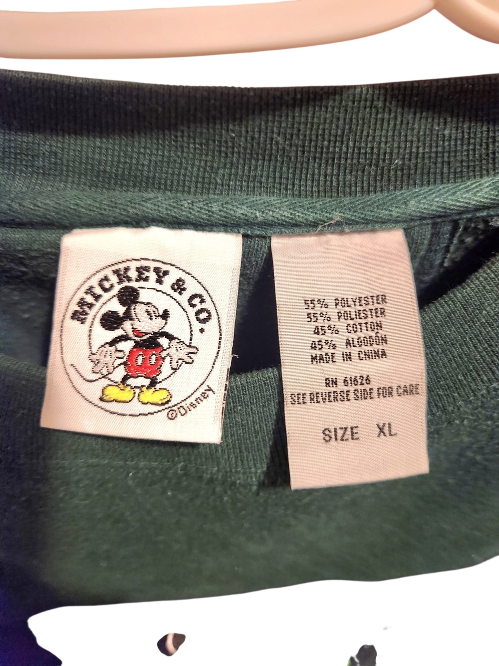 Disney Green & Navy Striped Mickey Mouse Crewneck Sweatshirt - Picture 2 of 3